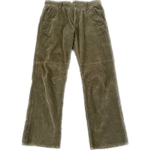 STIO Mens Olive Green Cotton Corduroy Pants 5 pocket Size 40R 40x32 - Picture 1 of 7